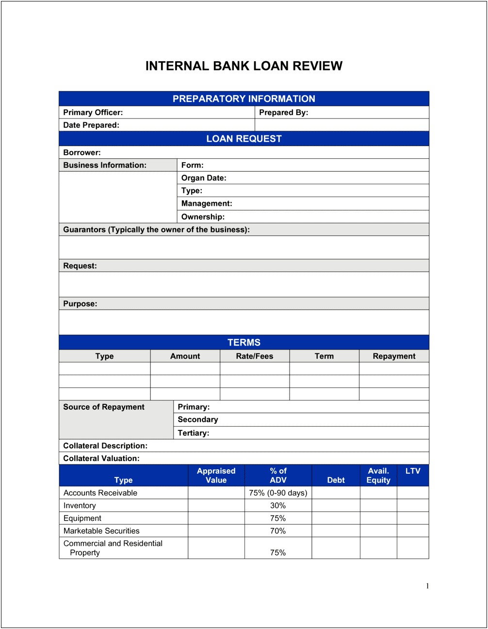 Free Commercial Loan Application Template Pdf