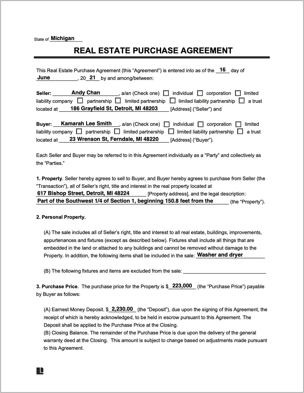 Free Commercial Purchase Agreement Template Word