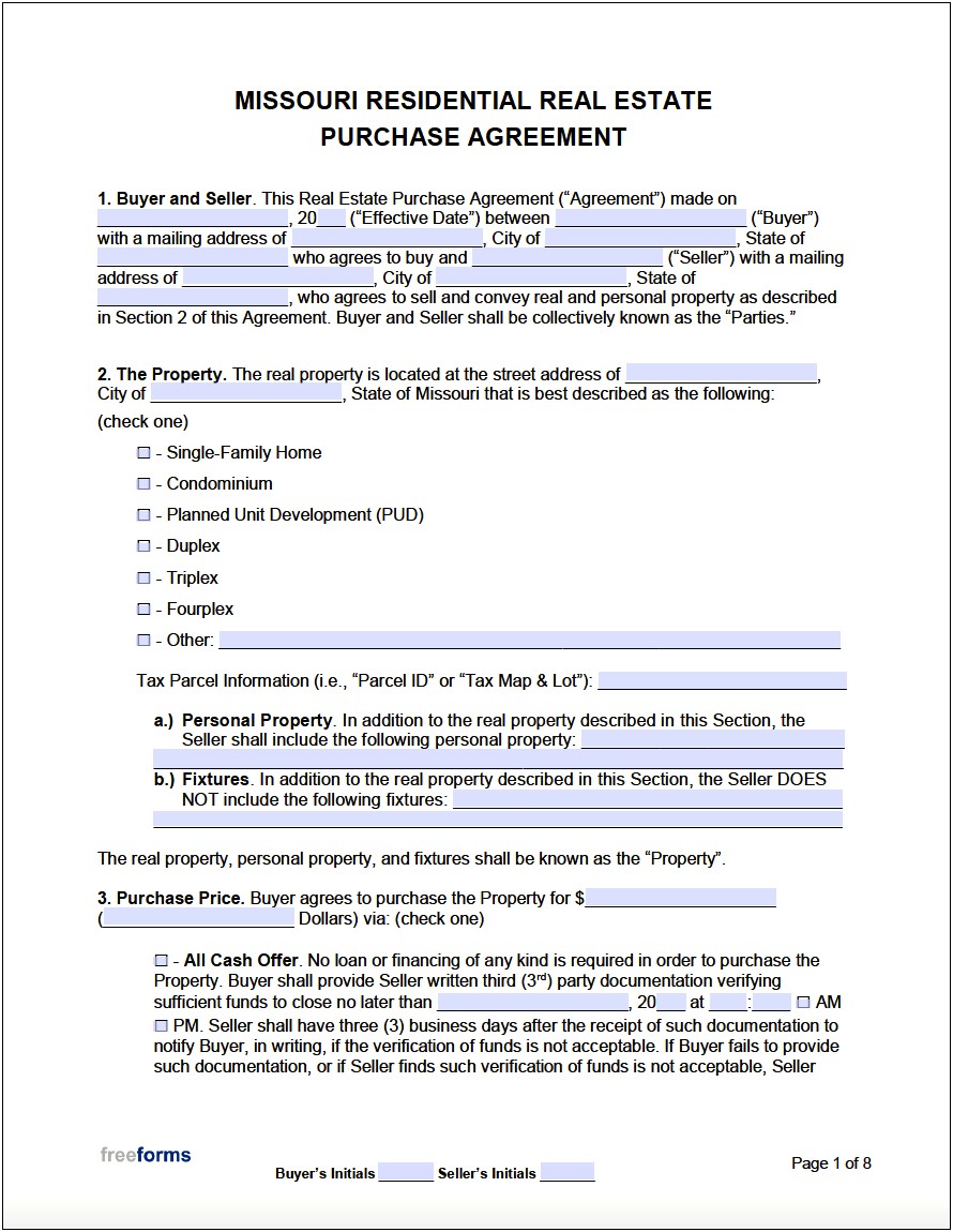 Free Commercial Real Estate Purchase Agreement Template Word