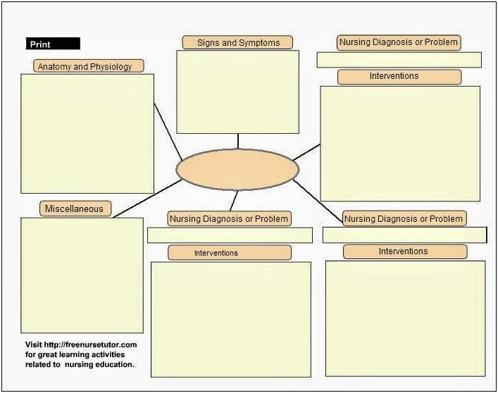 Free Concept Map Template Word Nursing