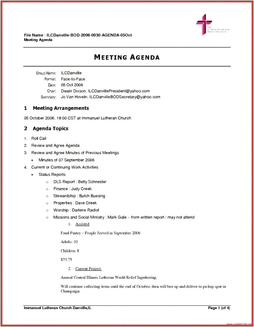 Free Condo Association Board Meeting Agenda Template Doc