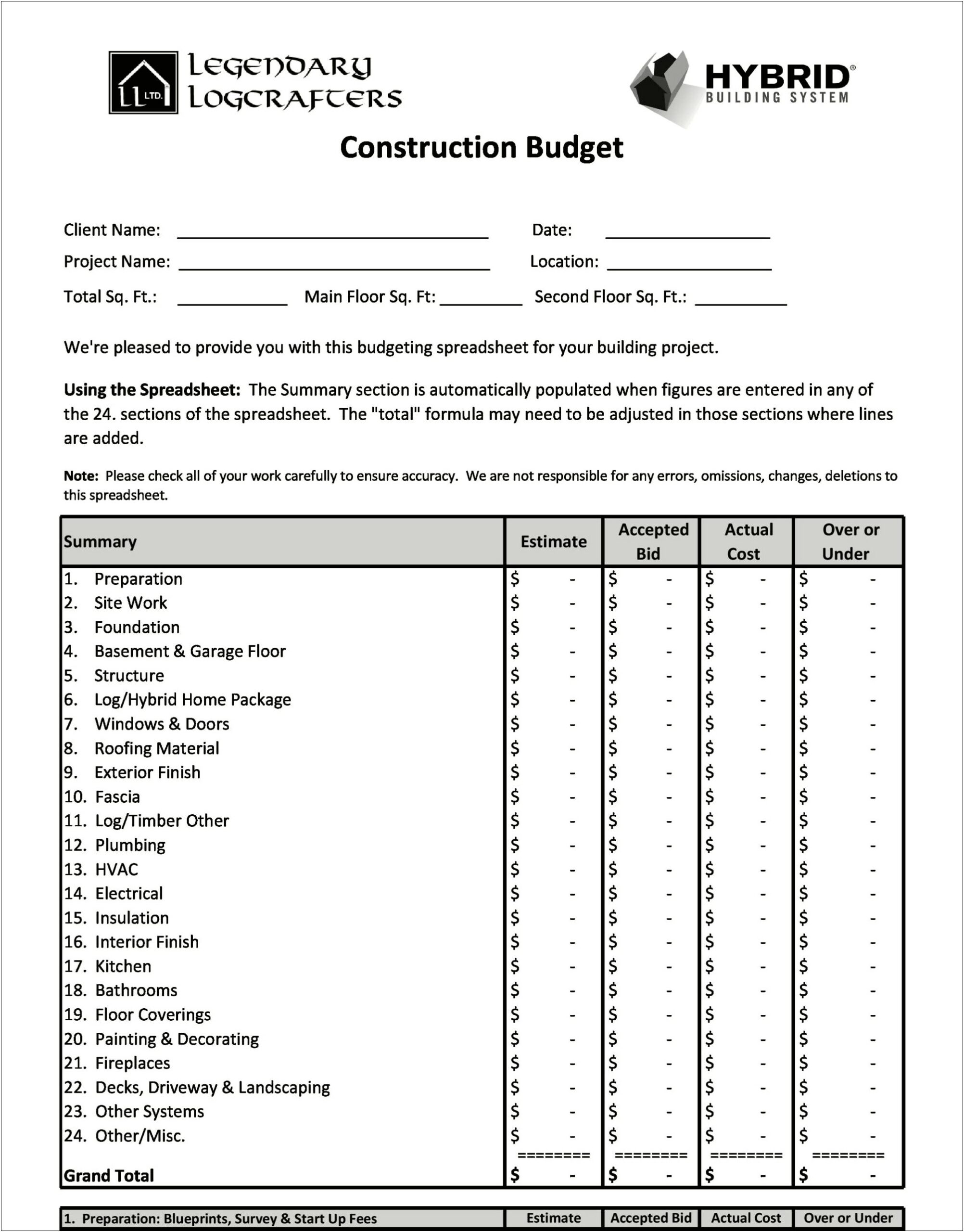 Free Construction Bid Proposal Template For Word Perfect