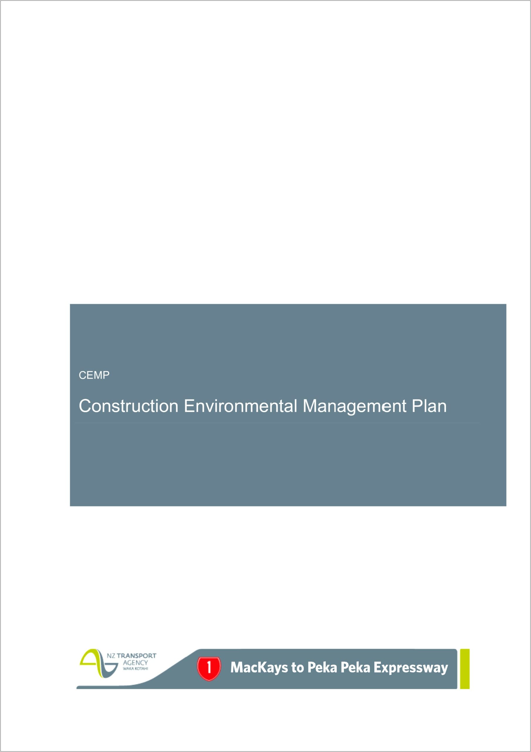 Free Construction Environmental Management Plan Template