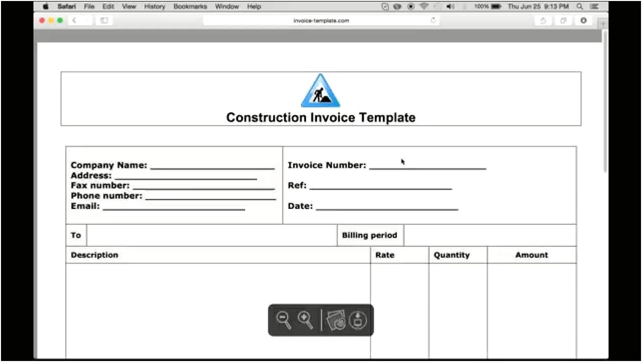Free Construction Invoice Template Pdf Filler