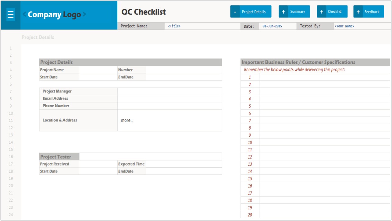 Free Construction Quality Control Checklist Template