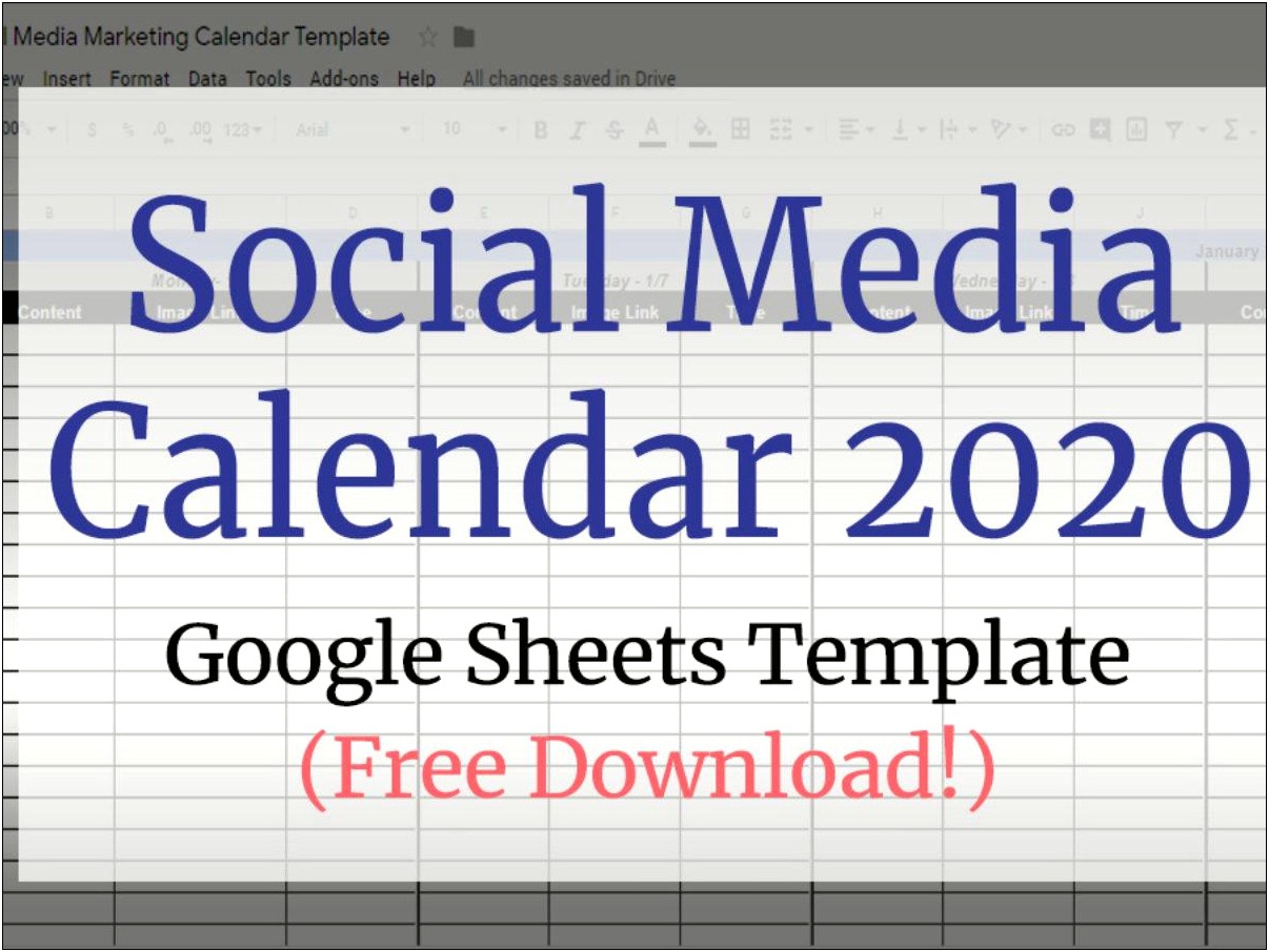 Free Content Calendar Template Google Sheets