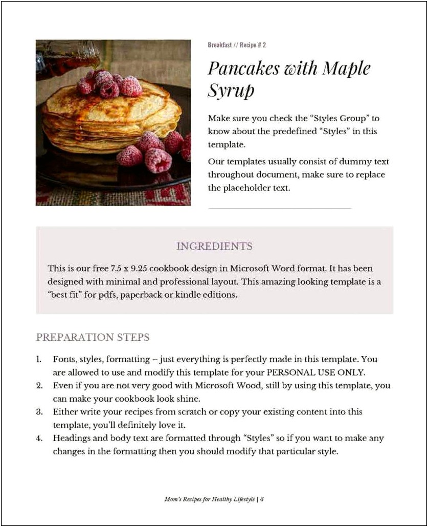 Free Cookbook Templates For Microsoft Word