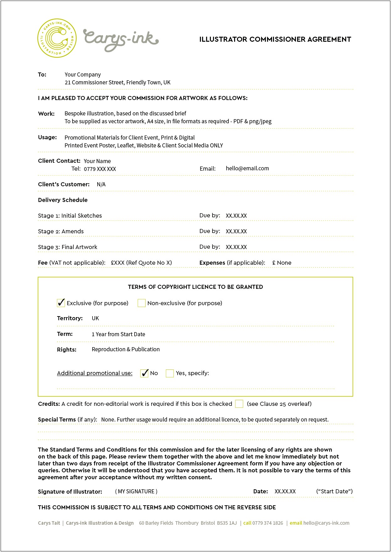 Free Copyright Licence Agreement Template Uk