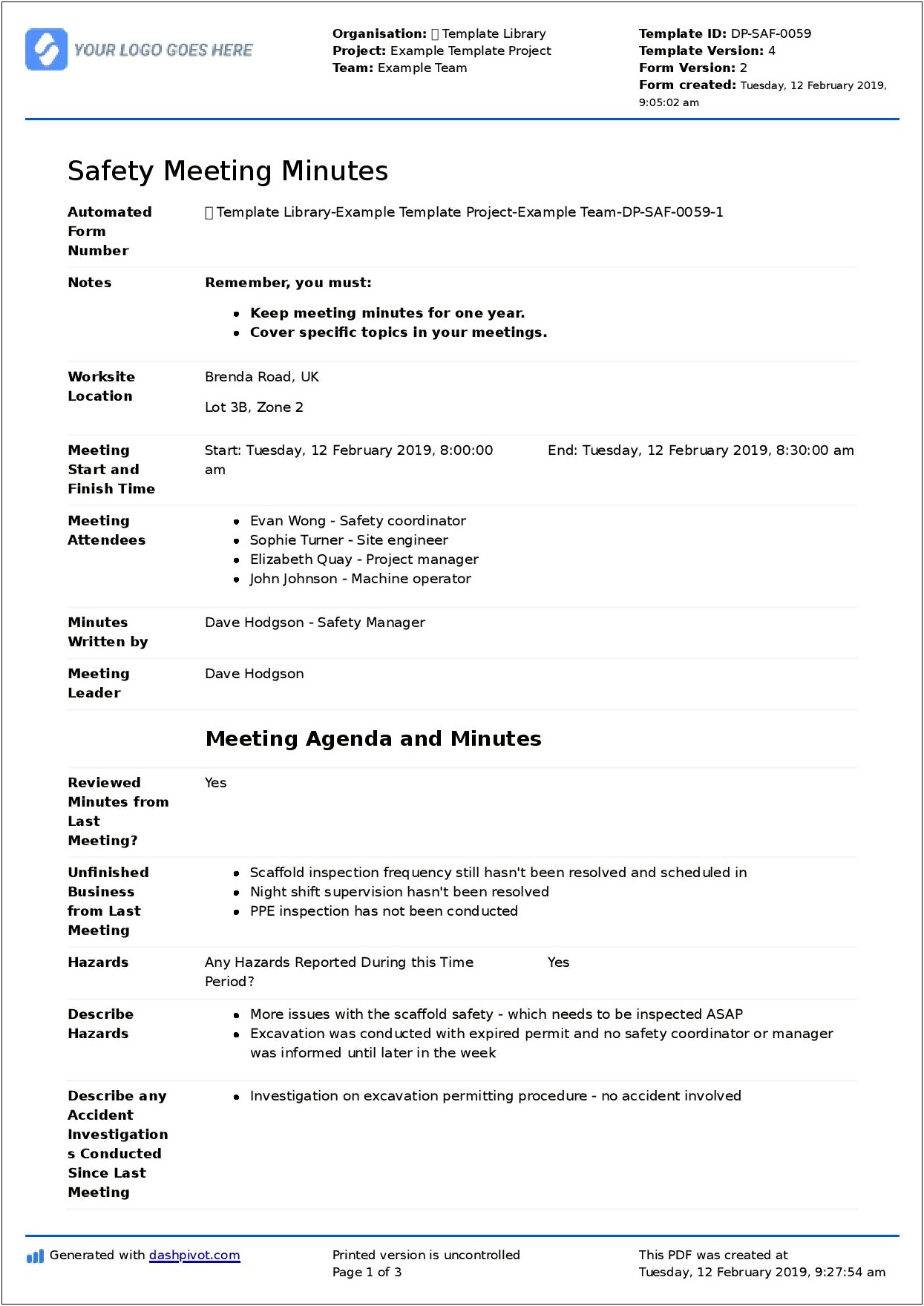 Free Corporate Meeting Minutes Template Download