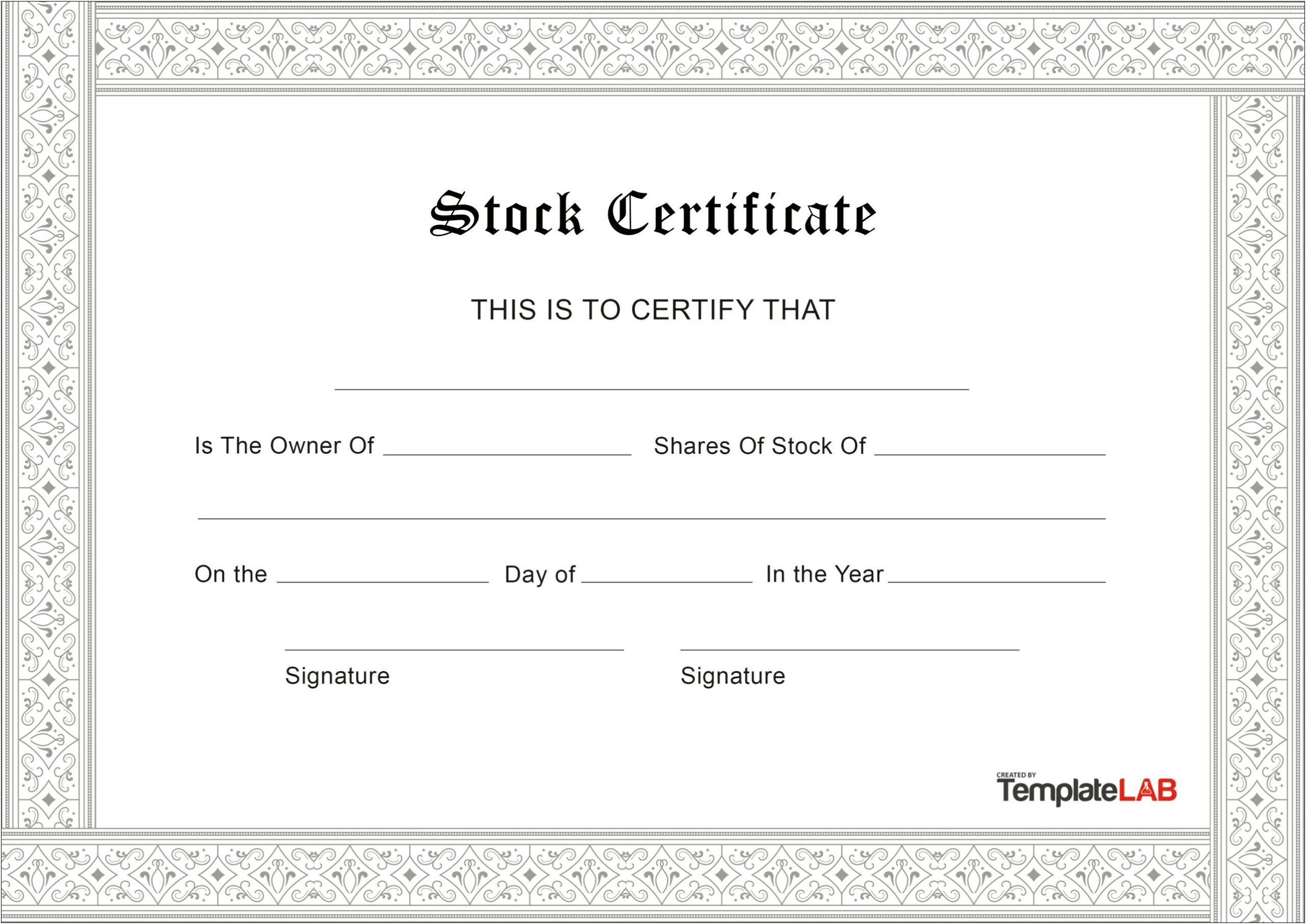 Free Corporate Stock Certificate Template Delaware