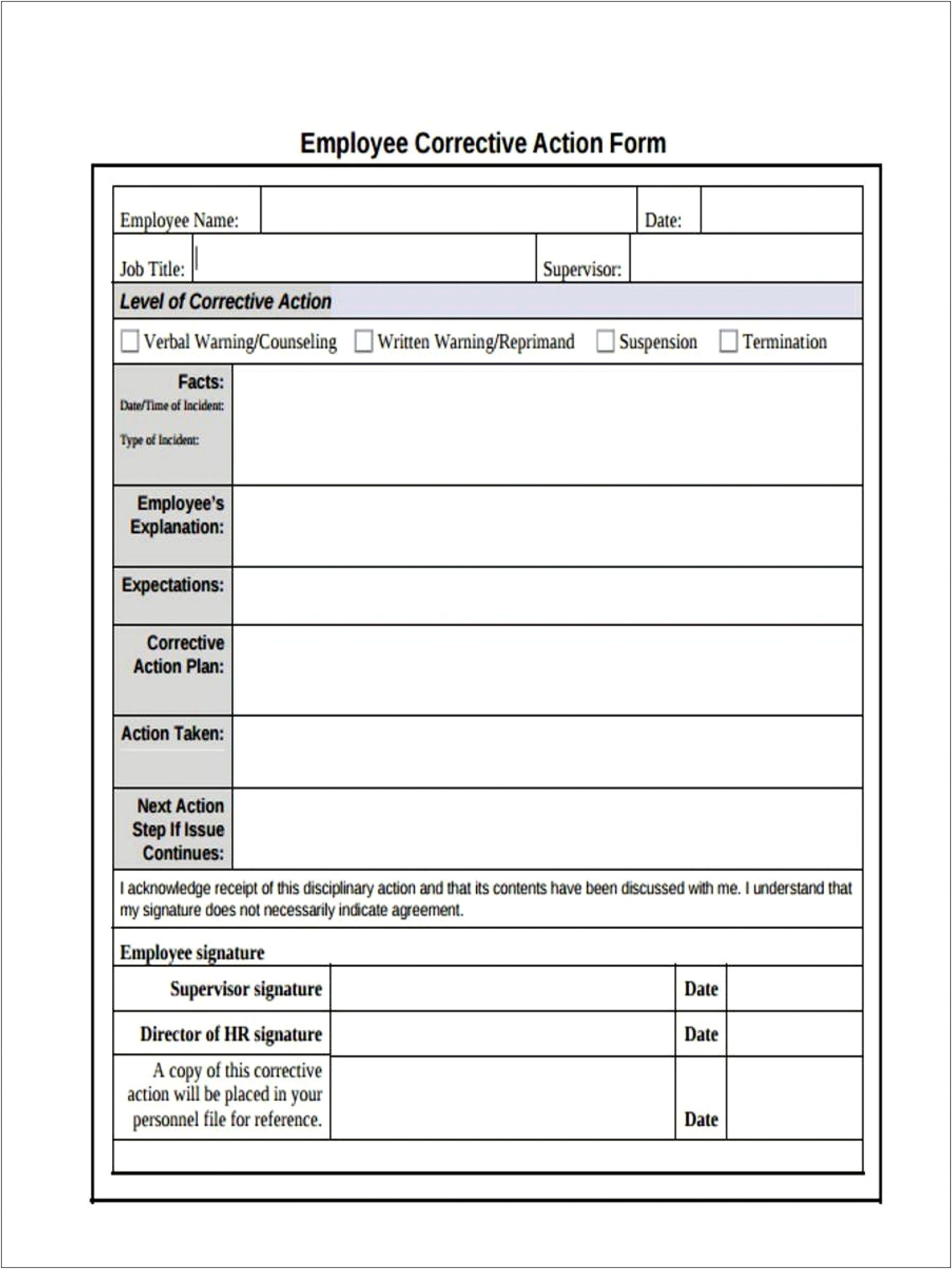 Free Corrective Action Plan Template Excel