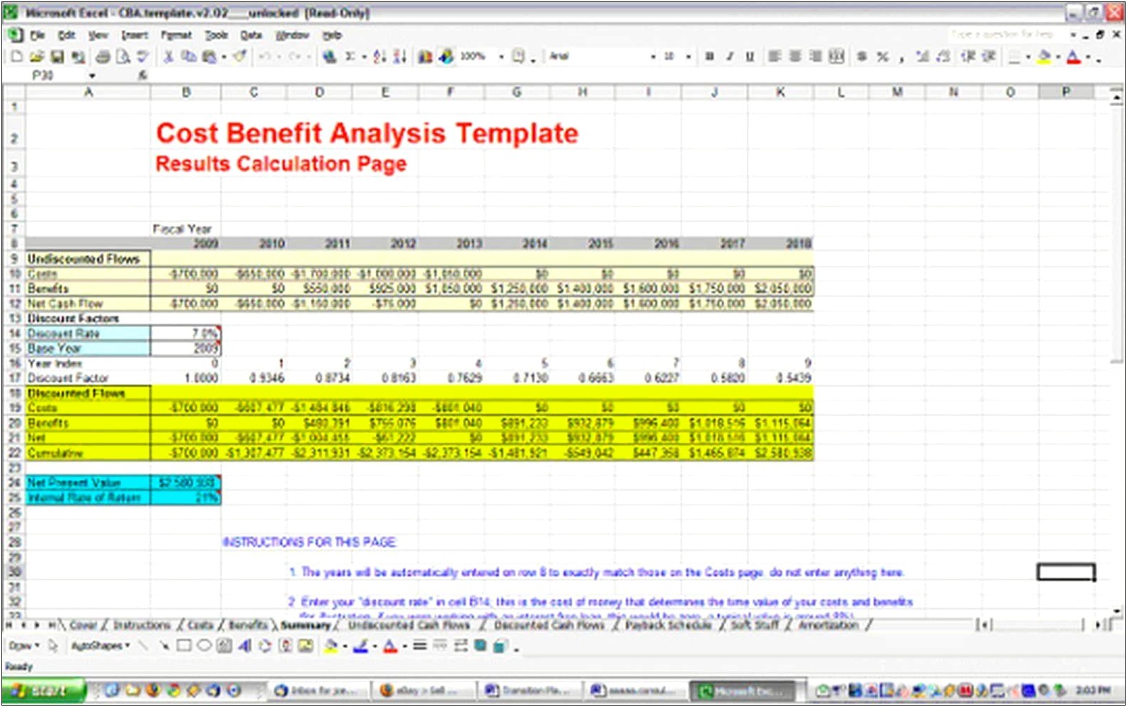 Free Cost Benefit Analysis Template Excel