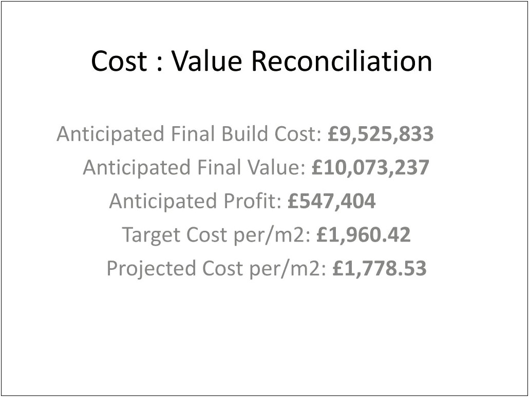 Free Cost Value Reconciliation Excel Template