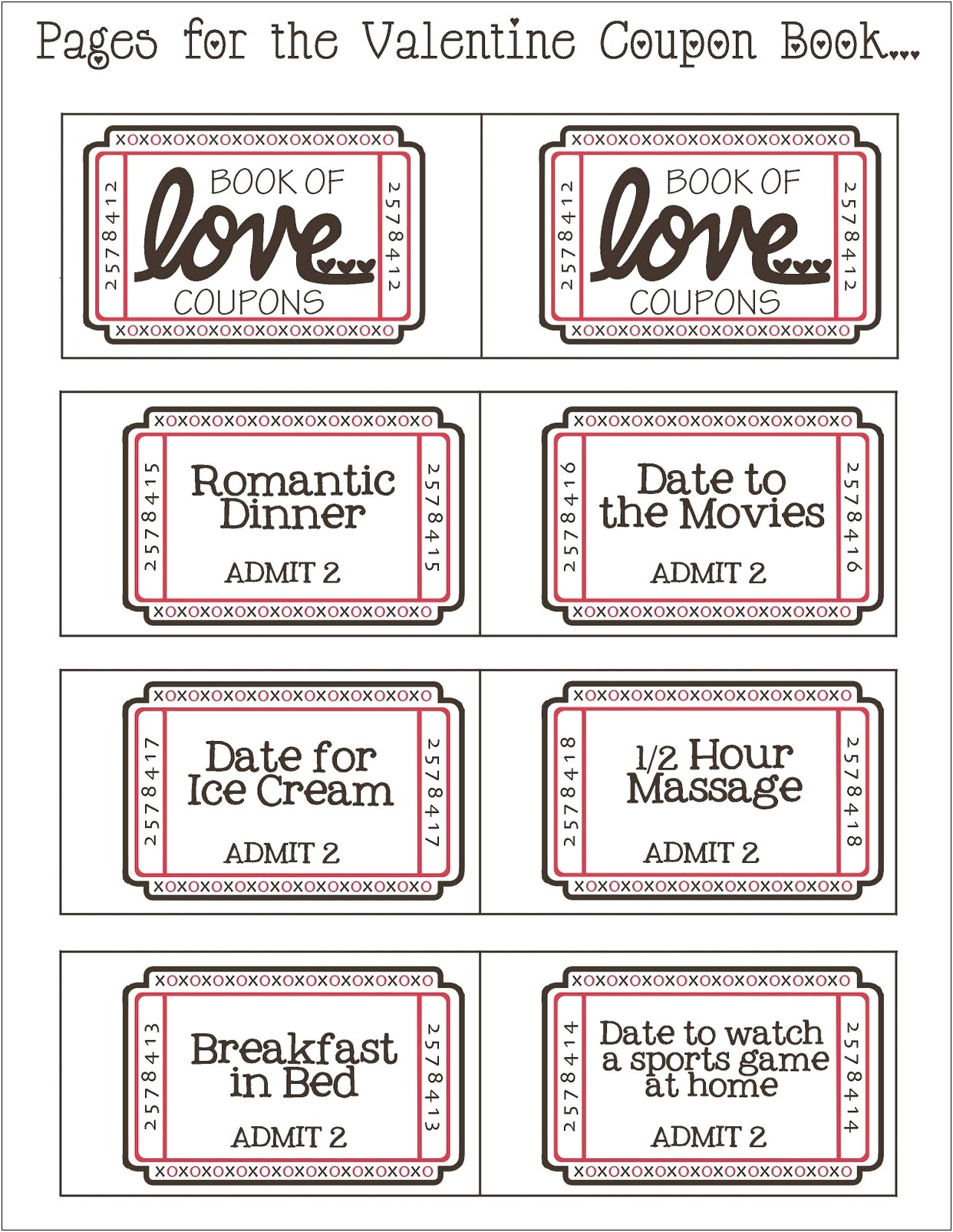 Free Coupon Book Template For Boyfriend
