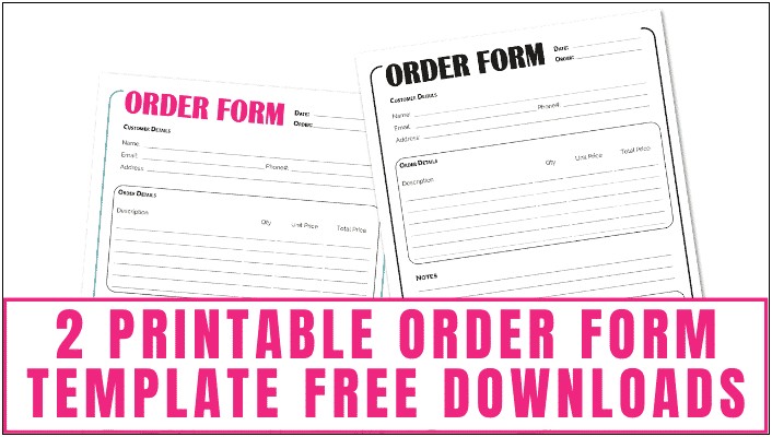 Free Craft Sales Order Form Template