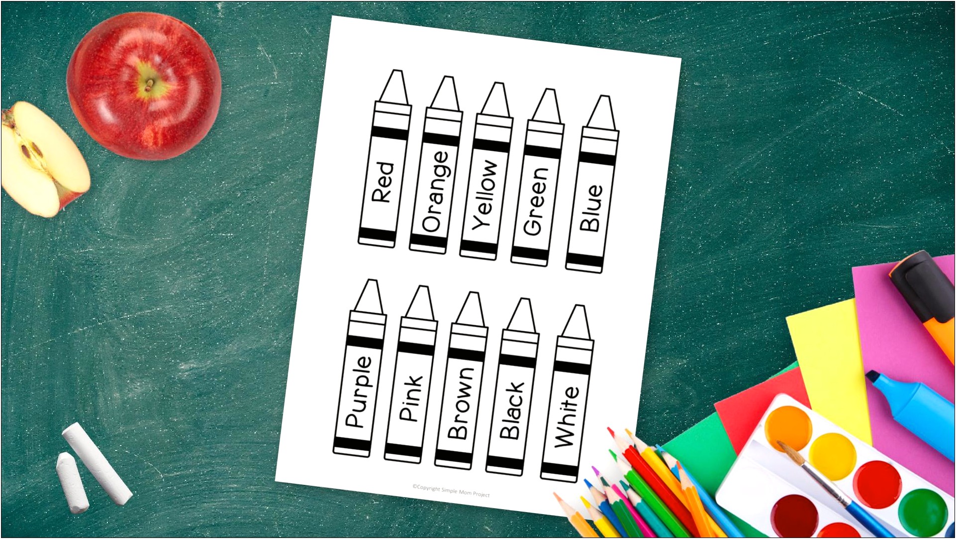 Free Crayon Template Black And White