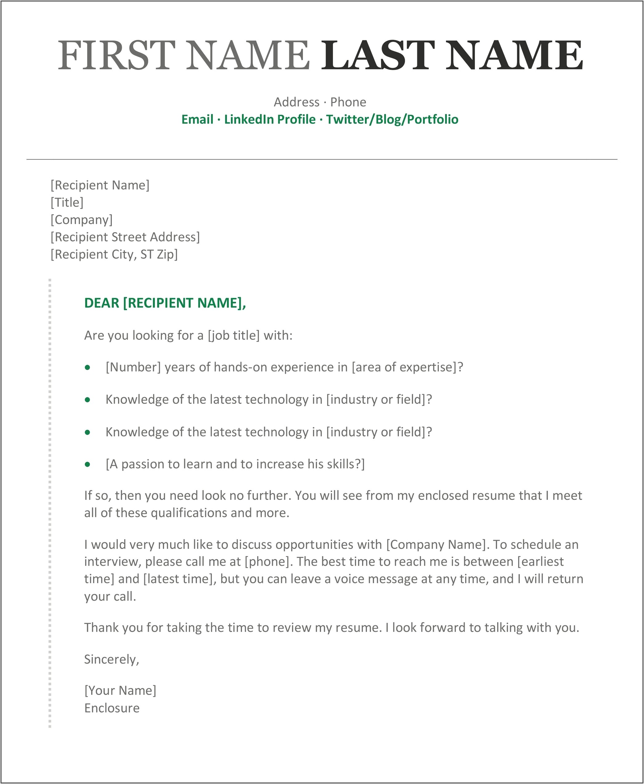 Free Creative Cover Letter Templates Microsoft Word