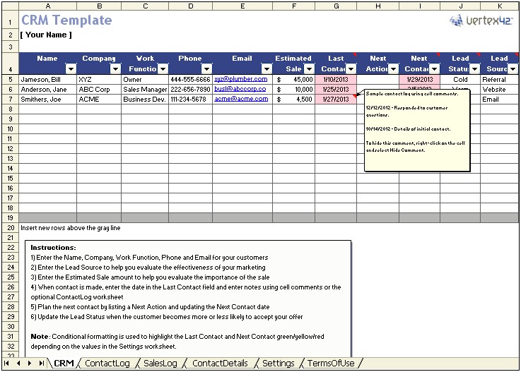 Free Crm Template For Microsoft Access