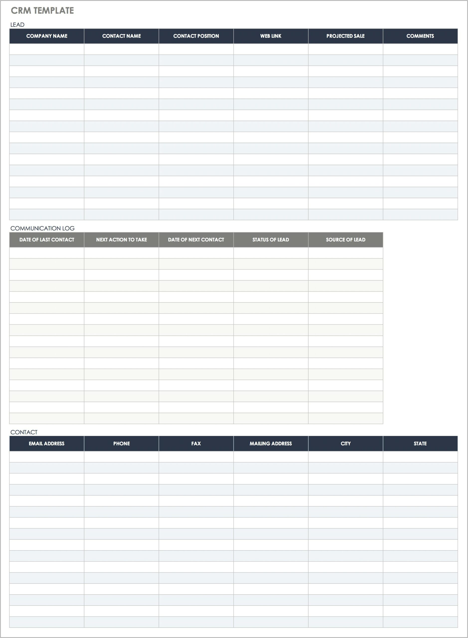 Free Crm Templates For Google Sheets