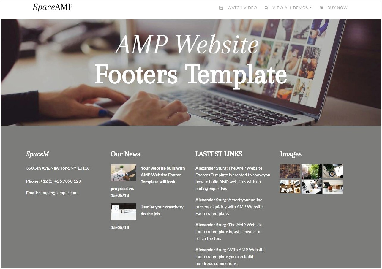 Free Css Html Template Fantastic Footer