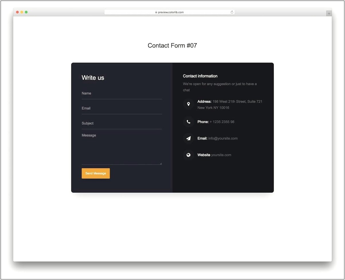 Free Css Template With Contact Form
