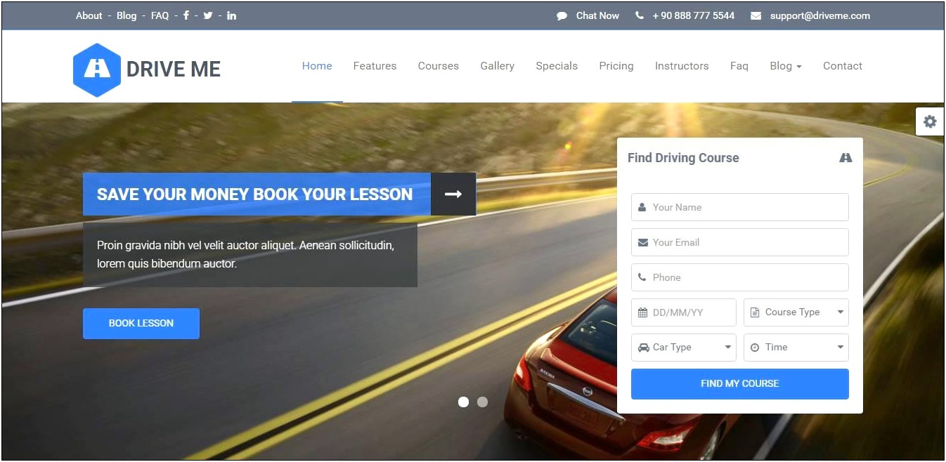 Free Css Templates For Driving School