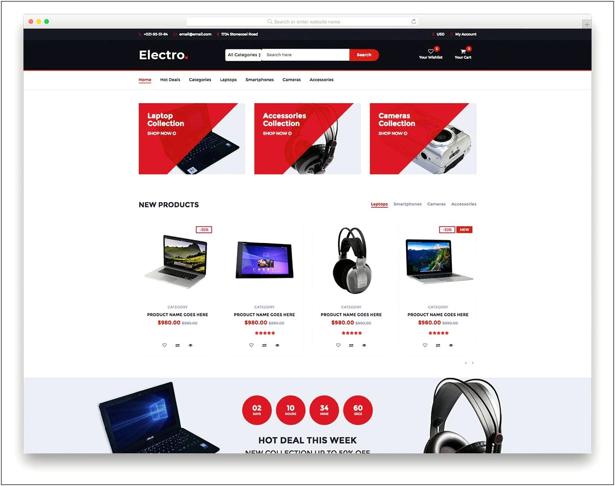 Free Css Templates For Electronic Shop