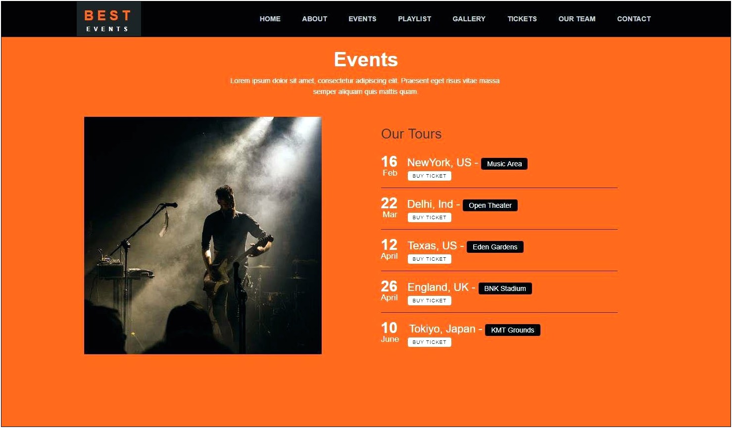 Free Css Templates For Event Management
