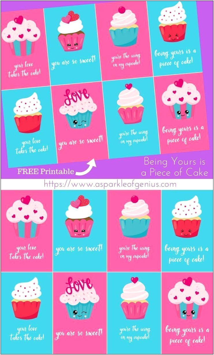 Free Cupcake Template For Valentine's Card