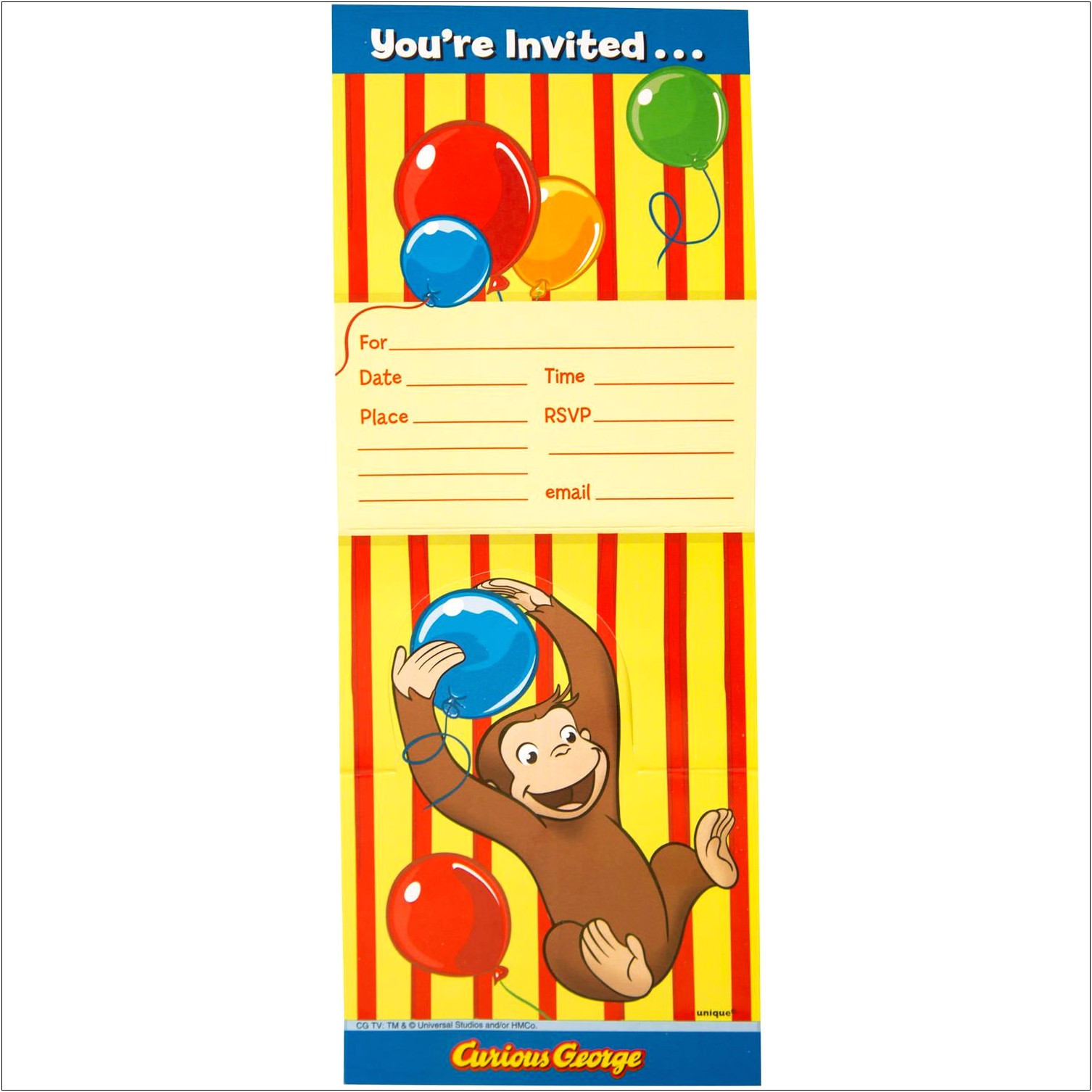 Free Curious George Birthday Invitation Template