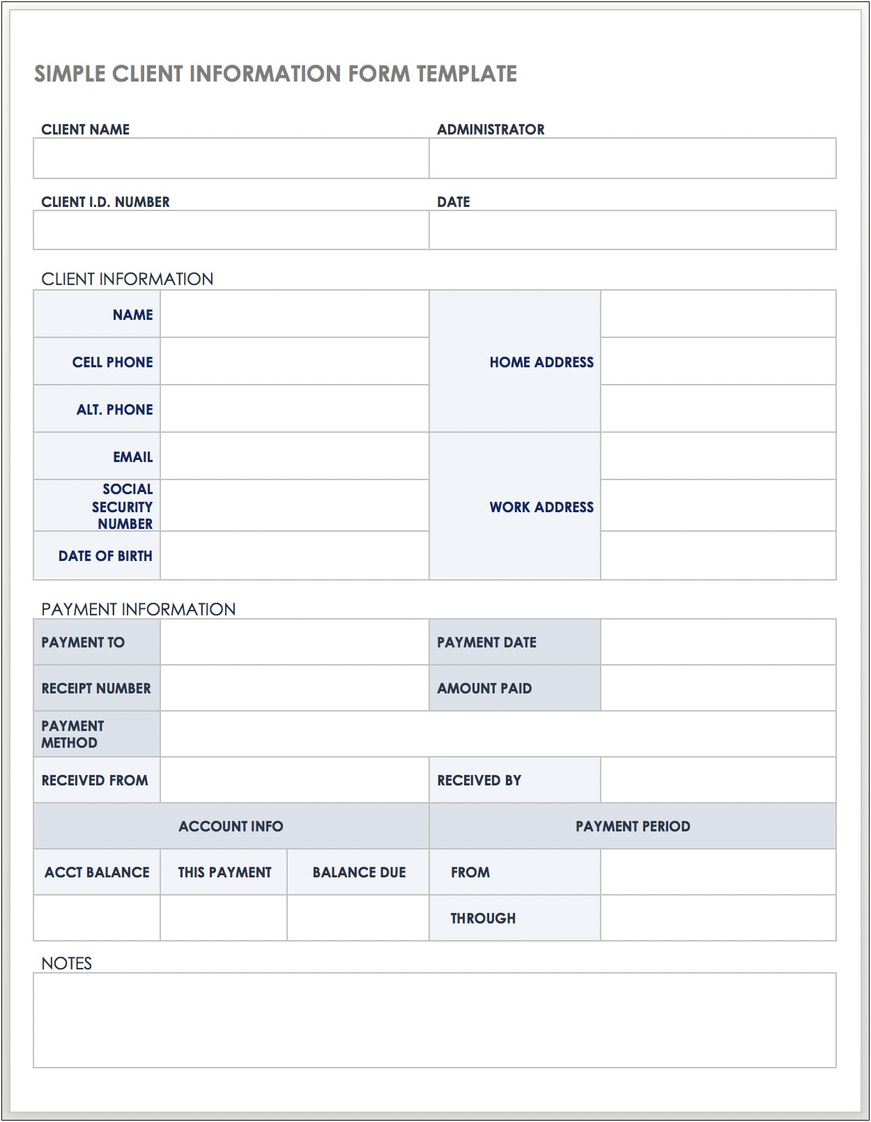 Free Customer Information Form Template Excel