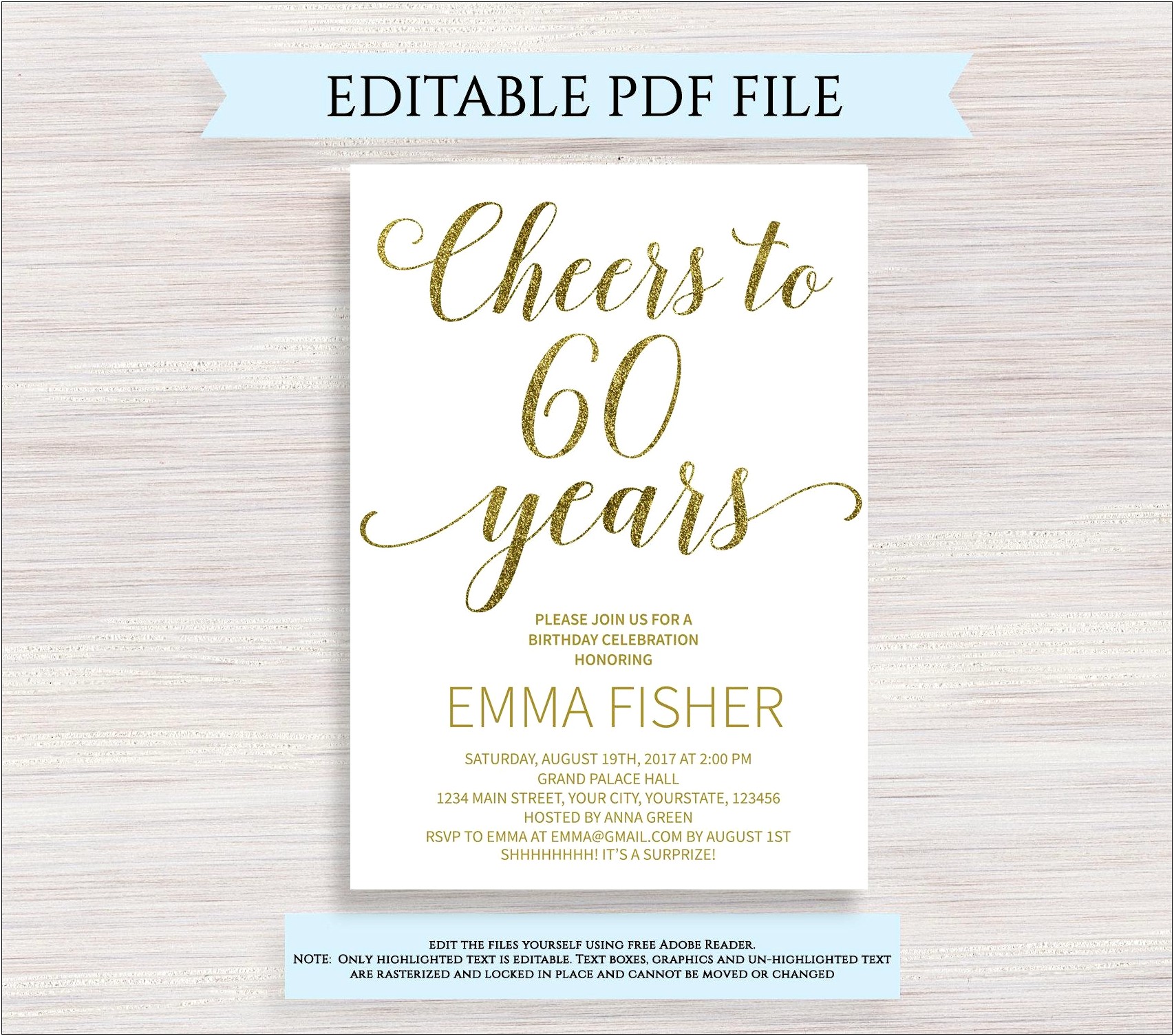 Free Customizable 60th Birthday Invitation Templates Printables