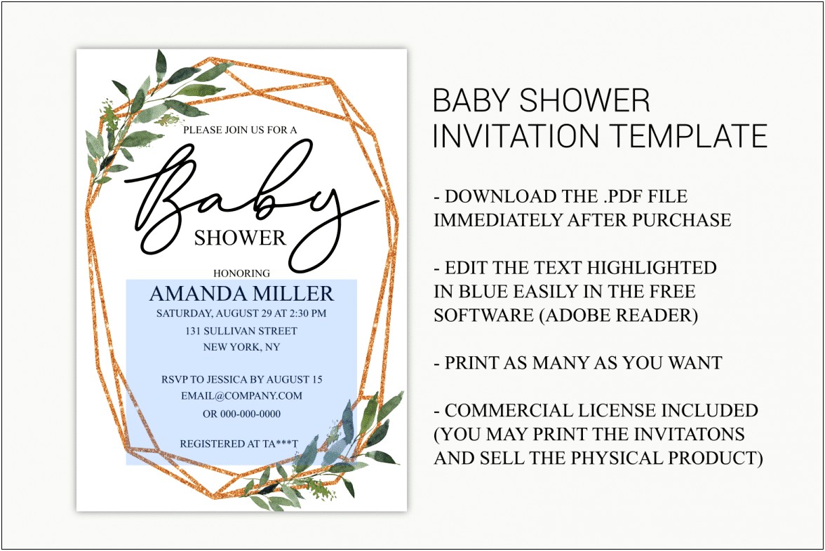 Free Customizable Baby Shower Invitations Templates