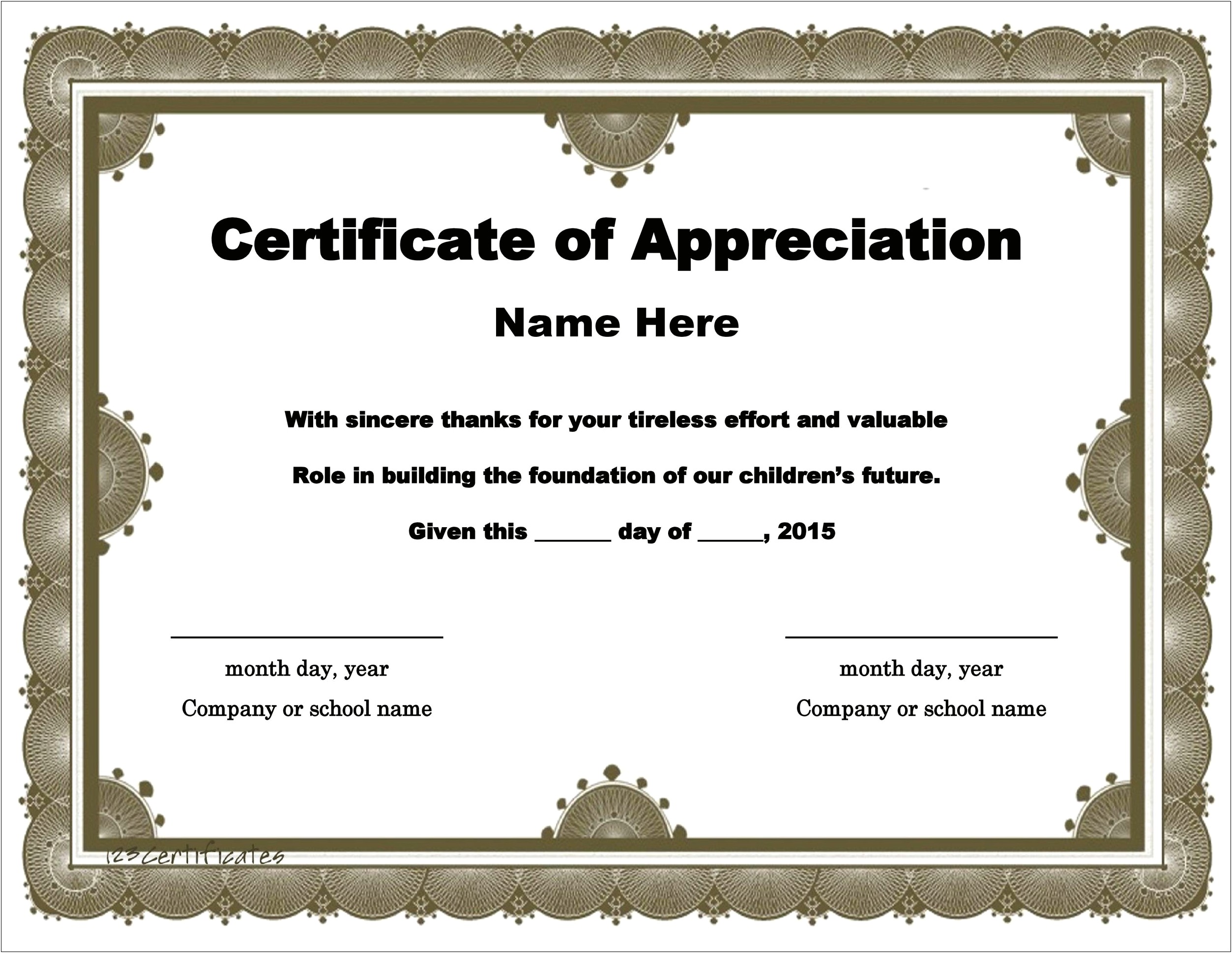 Free Customizable Certificate Of Appreciation Templates