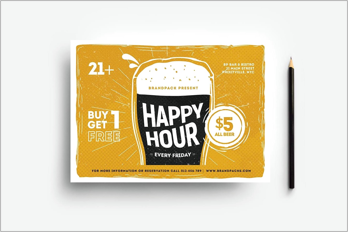 Free Customizable Happy Hour Flyer Template