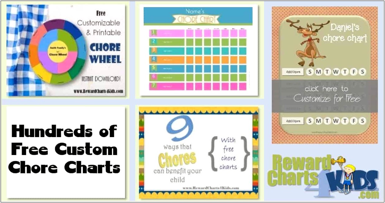 Free Customizable Kids Chore Chart Template