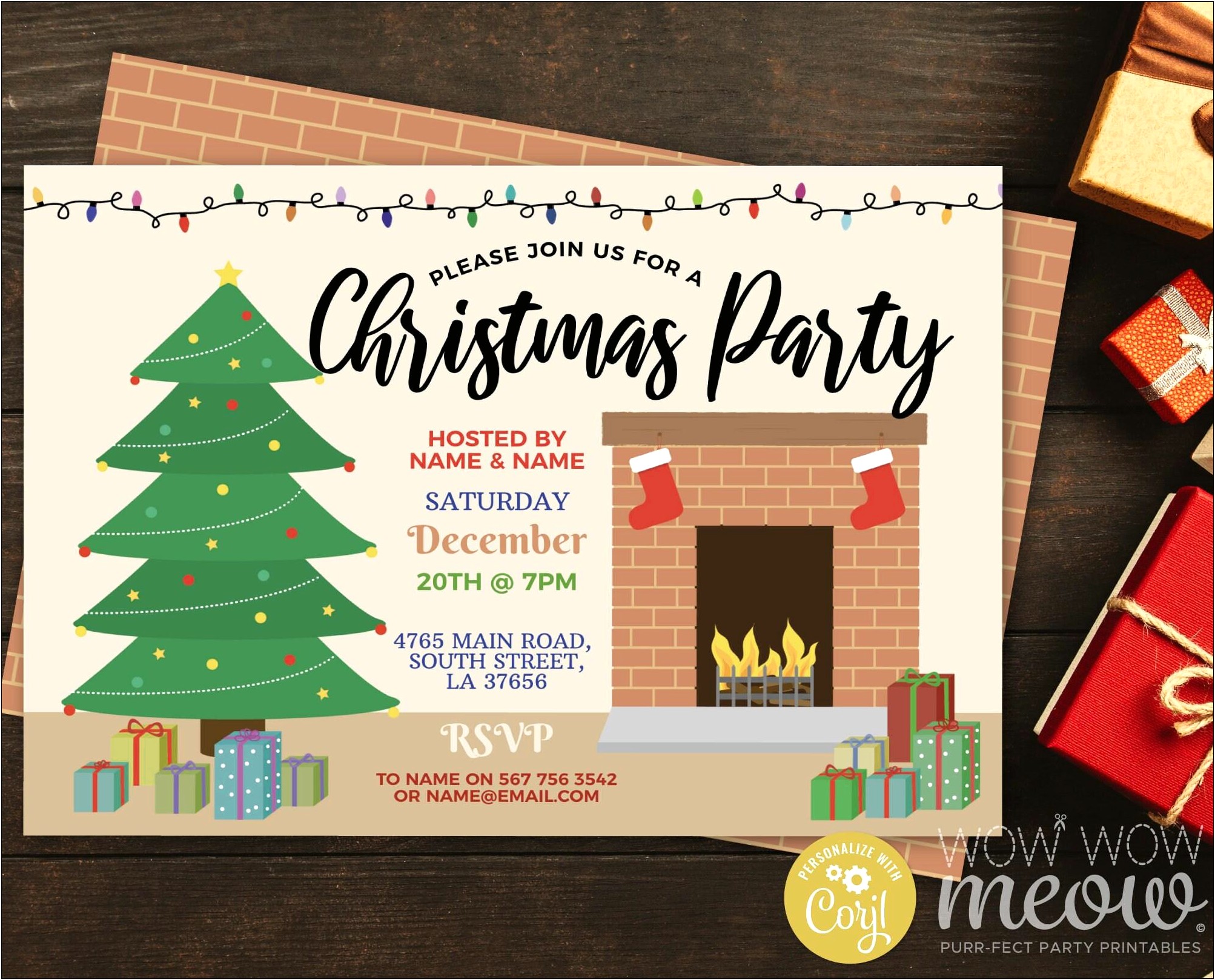 Free Customizable Save The Date Templates Holiday Party