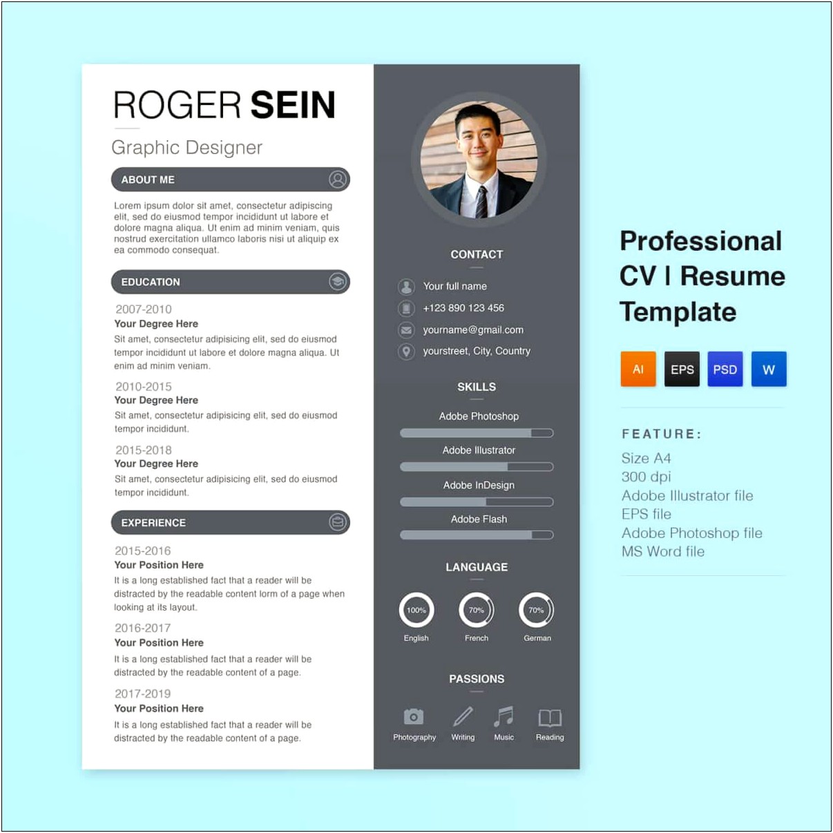 Free Cv Template With Photo Download