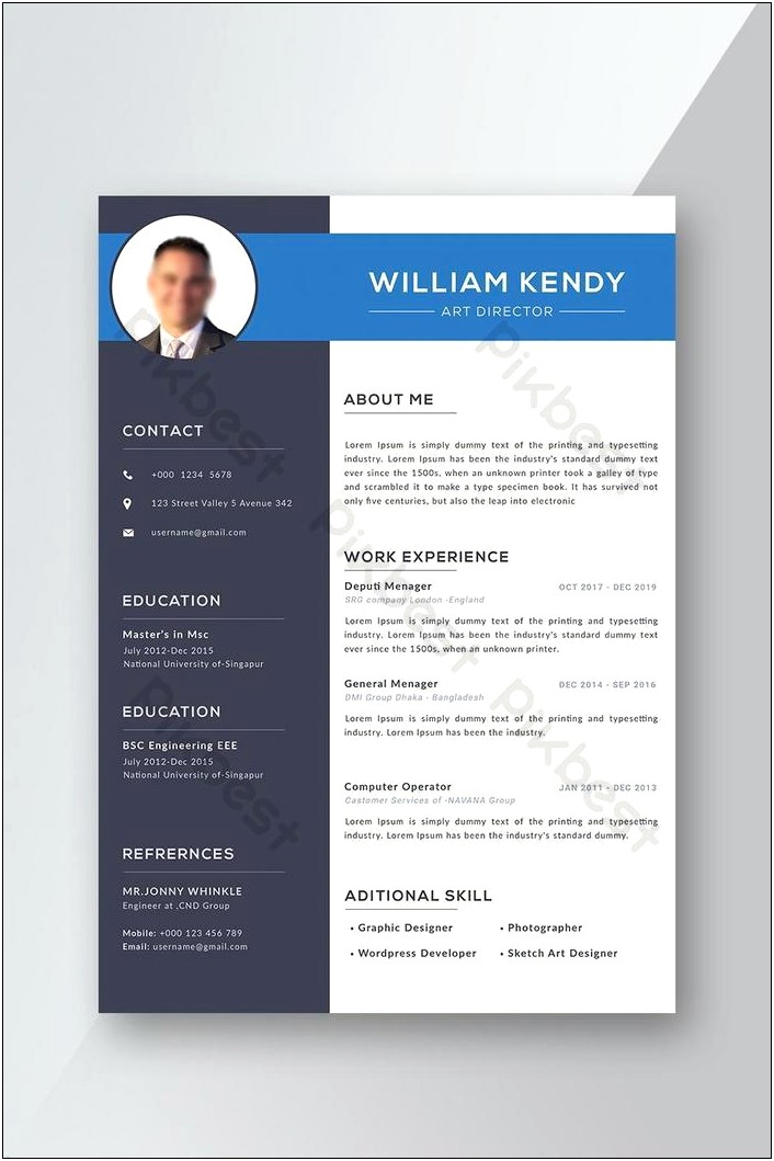 Free Cv Template With Photo Insert