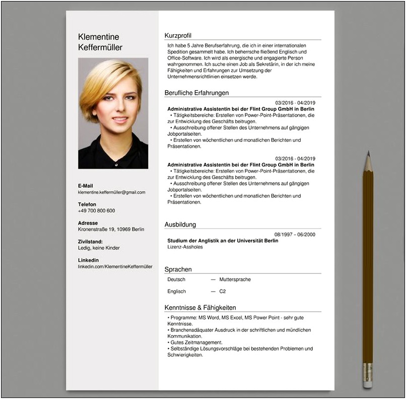Free Cv Template Word With Photo