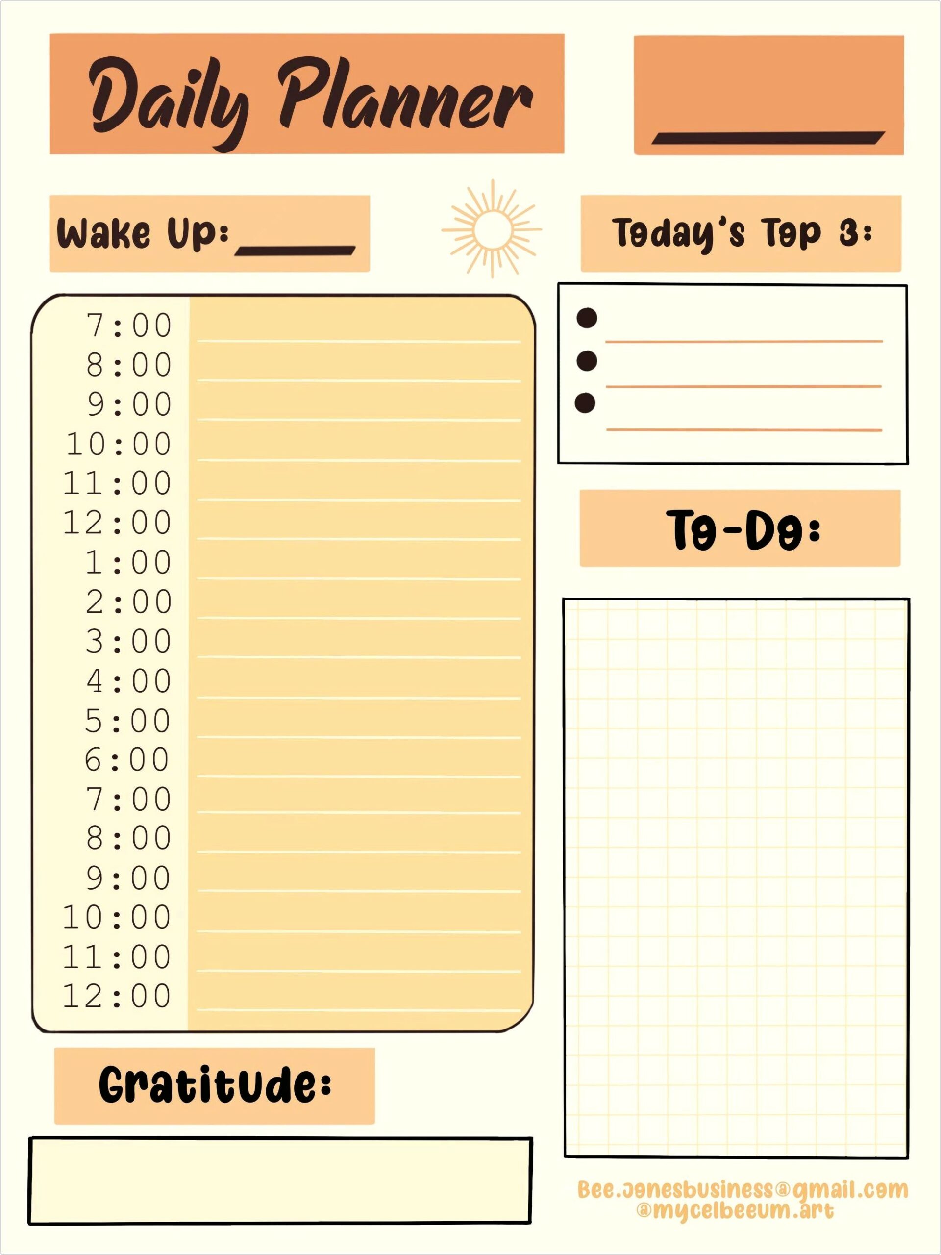 Free Daily Planner Template Google Docs