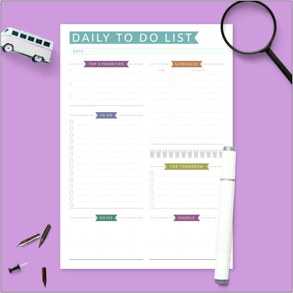 Free Daily Task List Template Html5