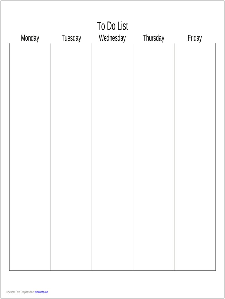 Free Daily Task List Template With Shower List