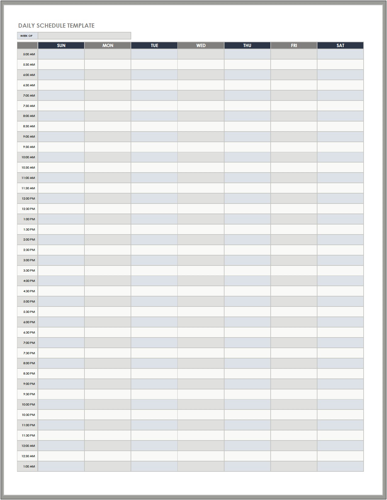 Free Daily Time Management Schedule Template
