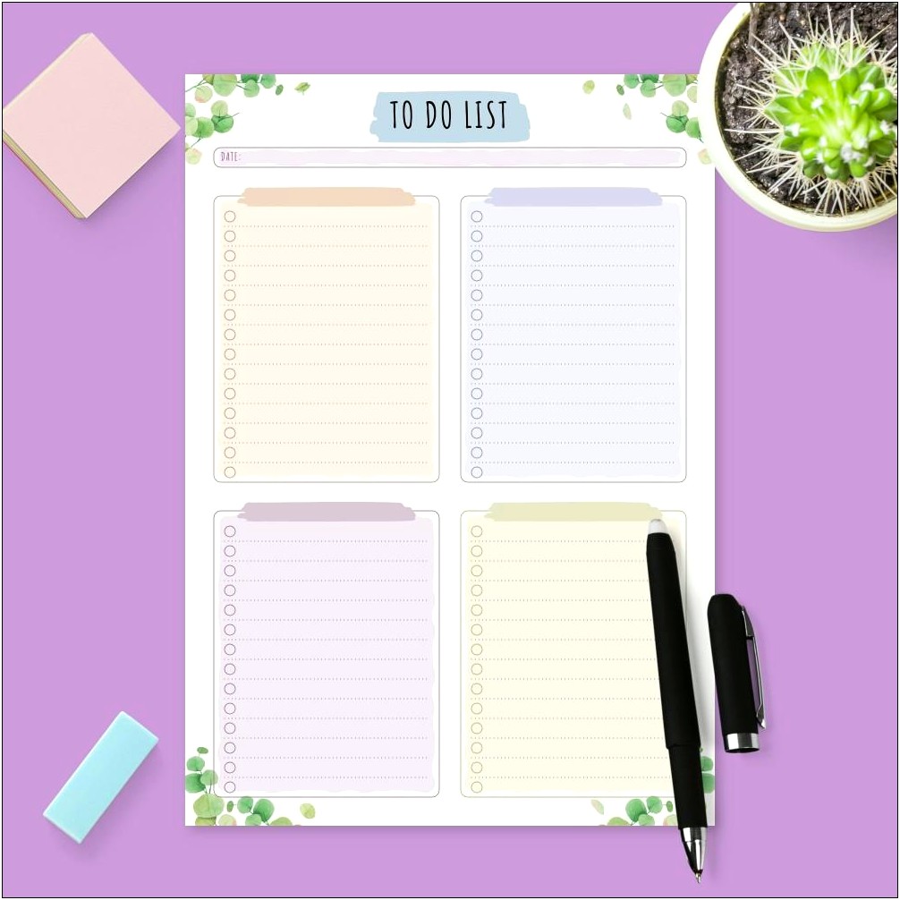 Free Daily To Do List Template Indesign