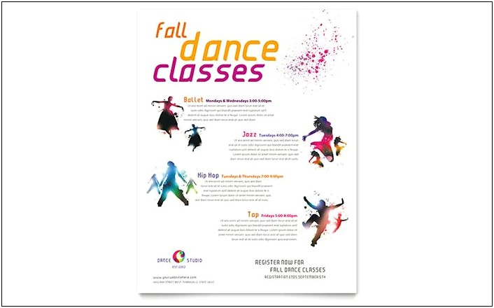 Free Dance Studio Brochure Templates For Word