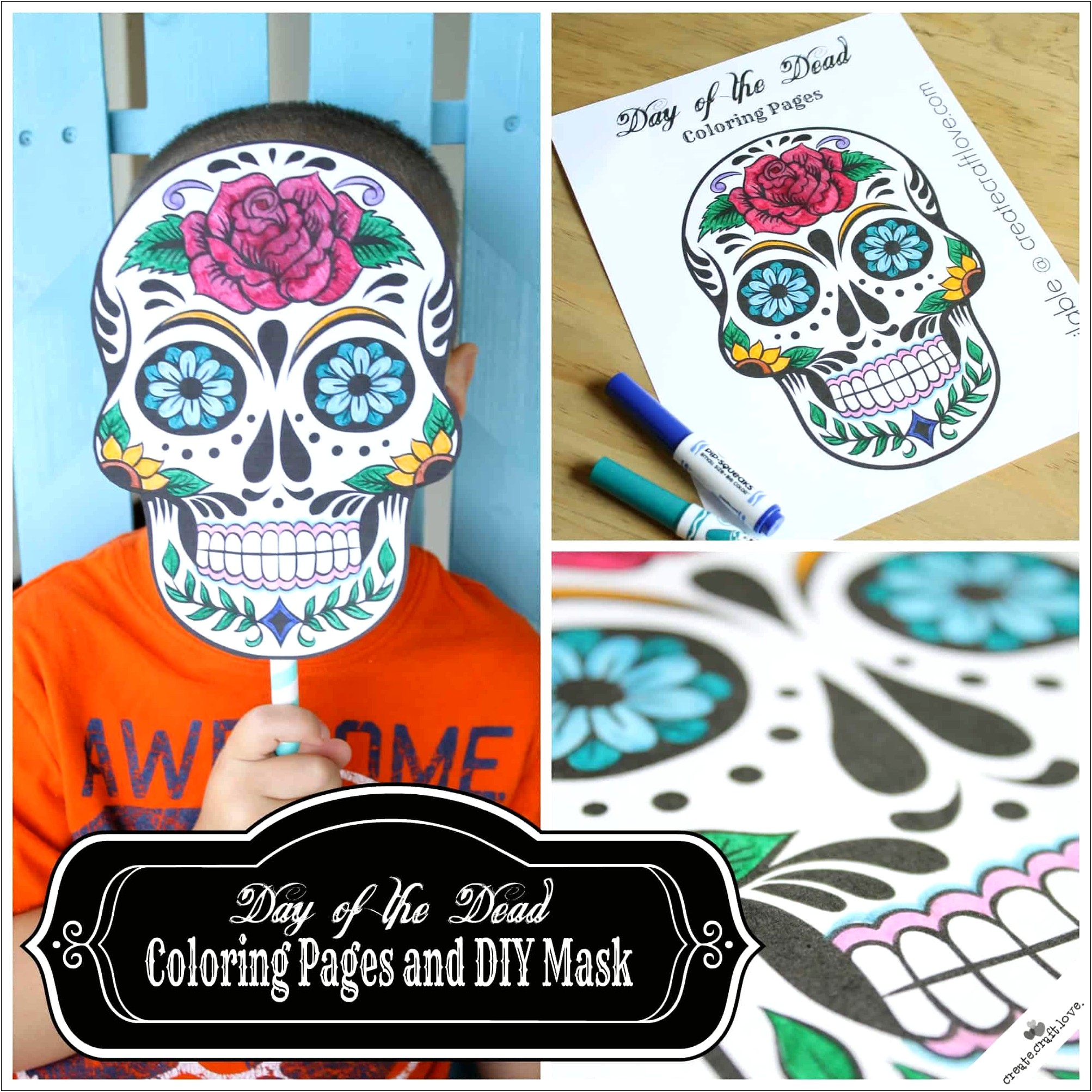 Free Day Of The Dead Mask Template