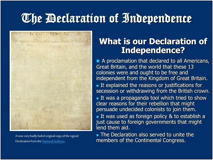Free Declaration Of Independence Powerpoint Template