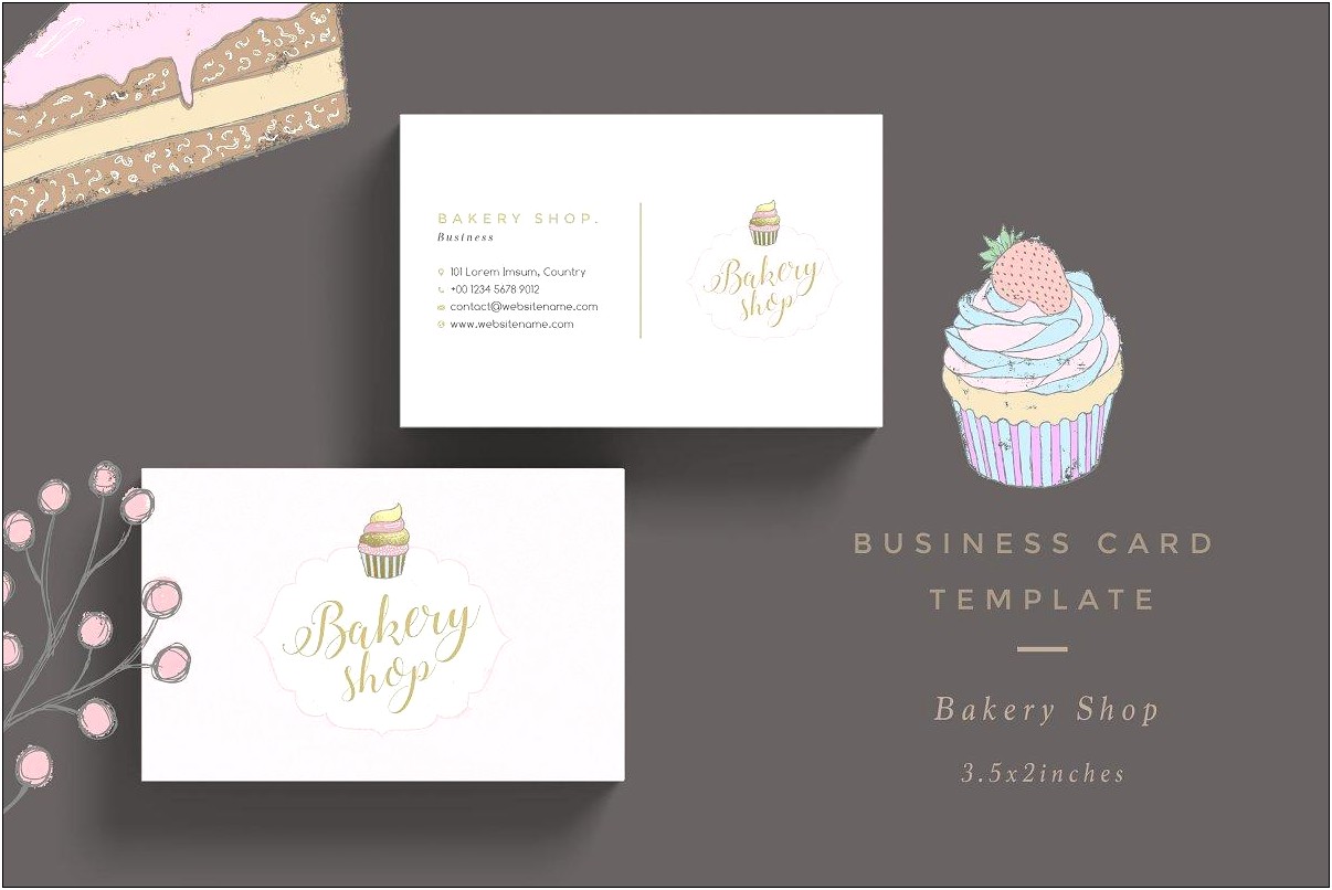 Free Design Cute Templates For Home Bakery Card