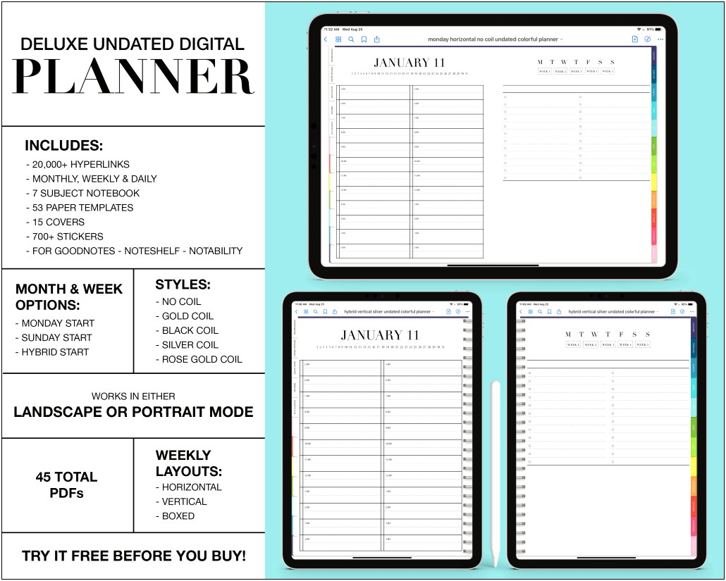 Free Digital Planner Templates For Goodnotes
